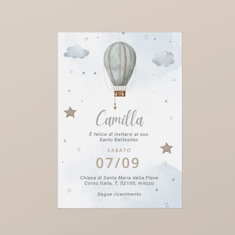 Hot air balloon invitation