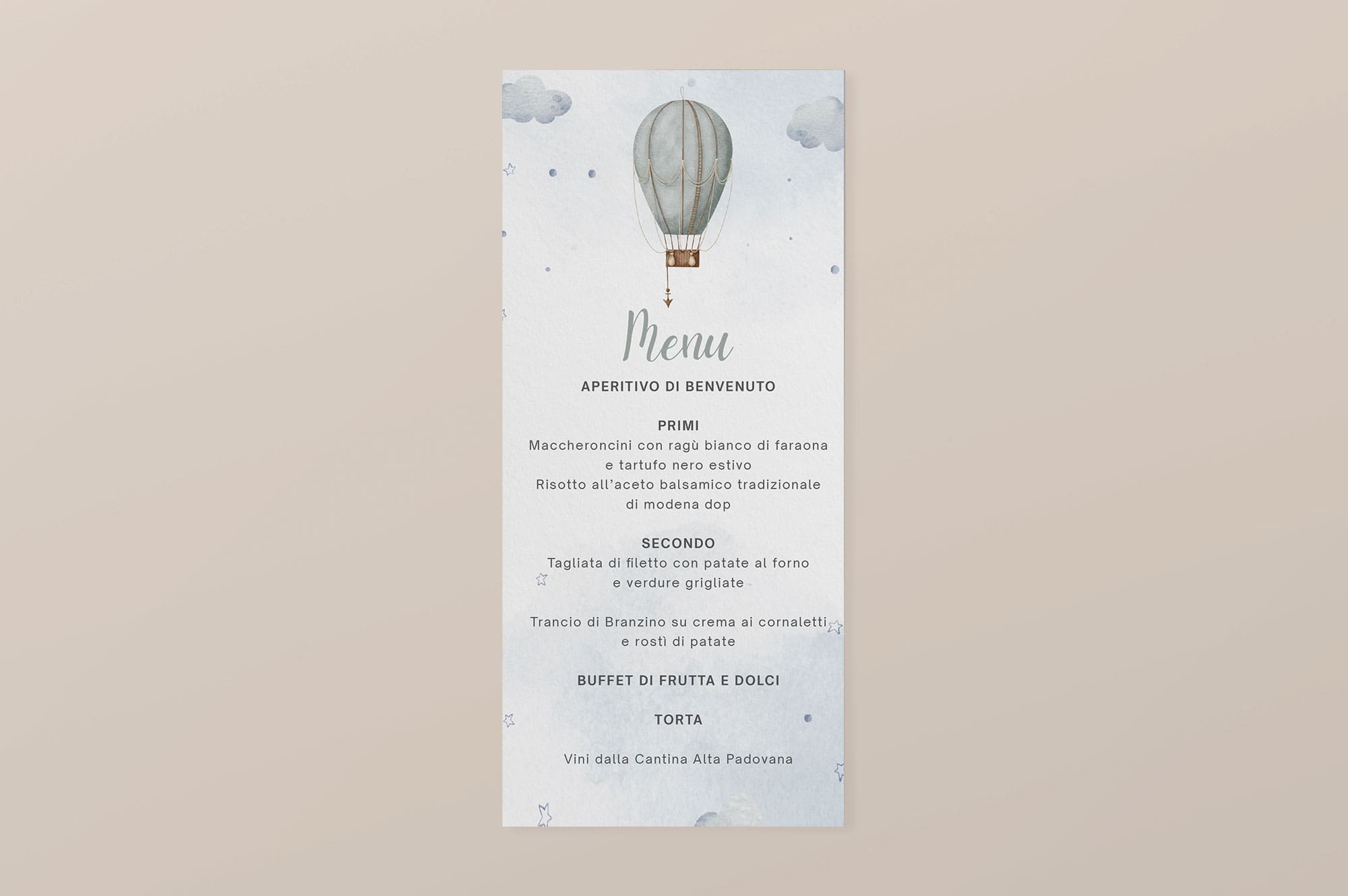 Menu mongolfiera