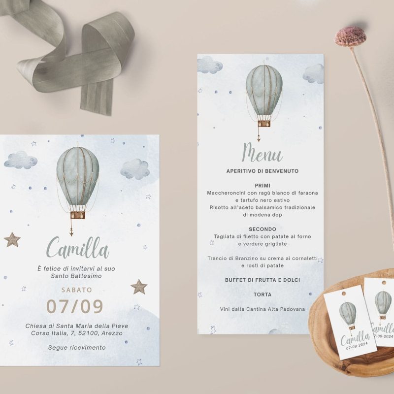 Hot air balloon menu