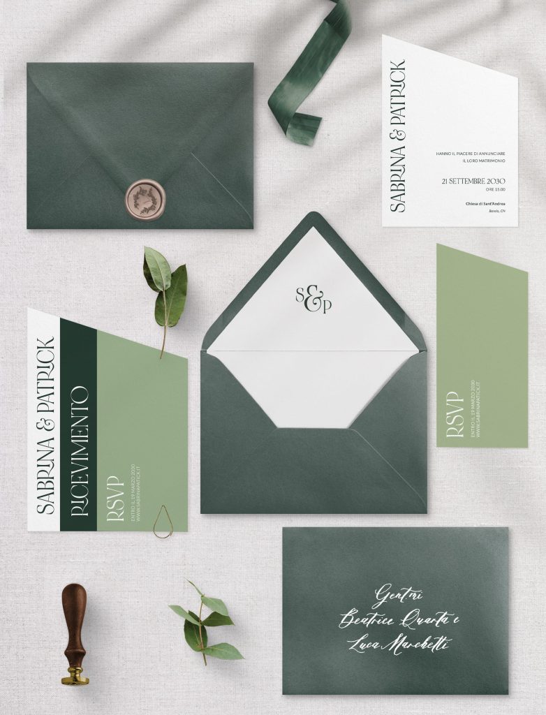 inviti partecipazioni matrimonio colorati sagomati minimal moderni