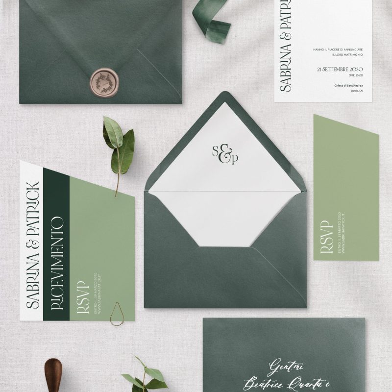 Wedding invitations, colourful, shaped, minimal, modern