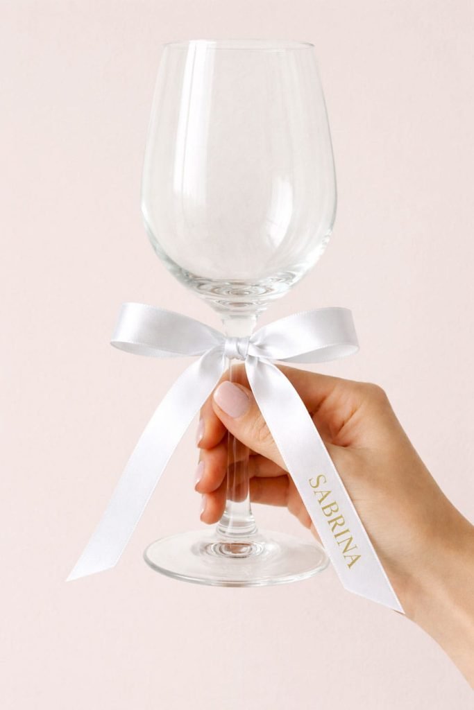 Personalised satin ribbon for wedding names