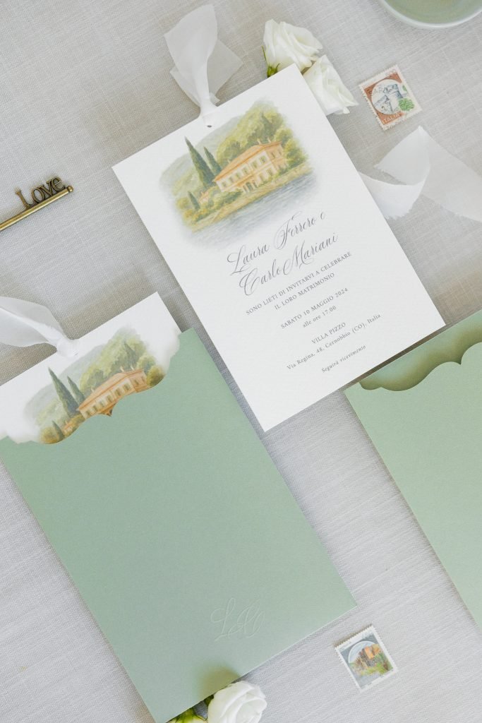 Busta a portafoglio per partecipazione matrimonio
