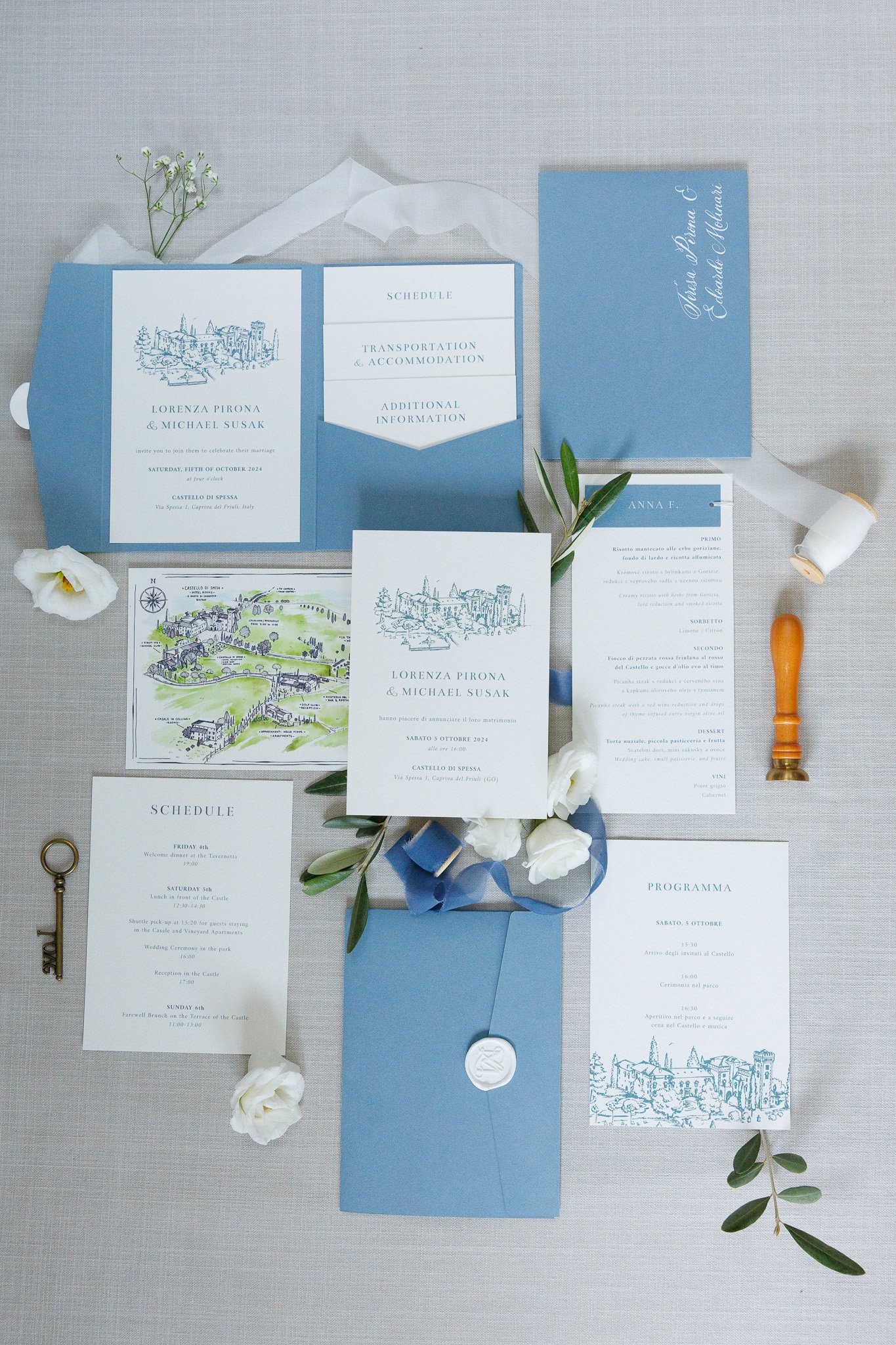pocket fold wedding invitation